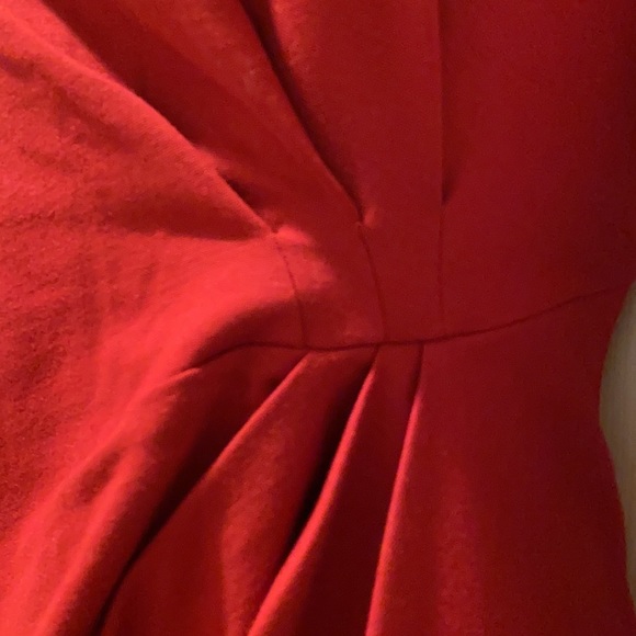 Lands’ End Red Shift Dress Side Pleated size 6 - Picture 4 of 15